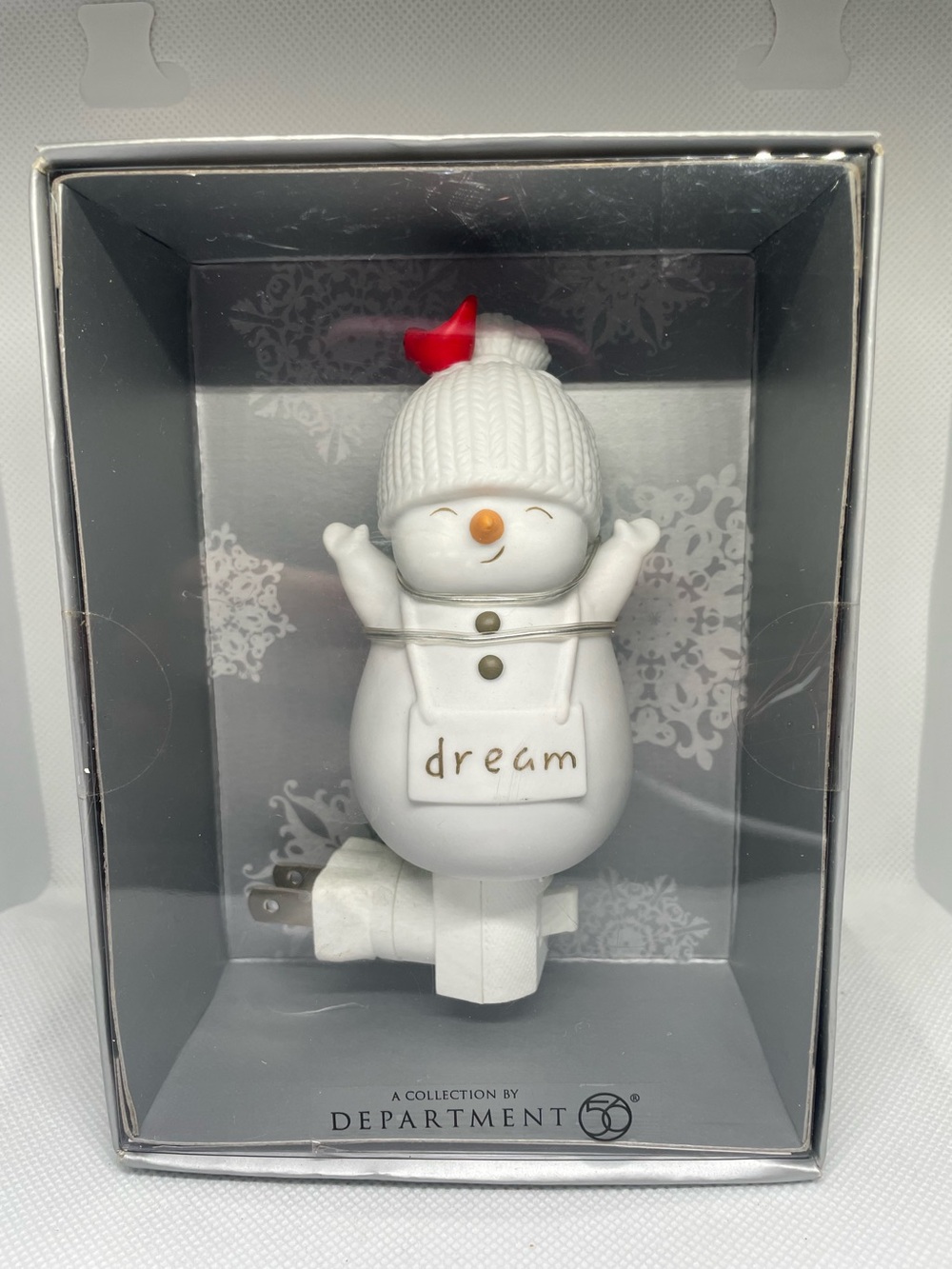 Department 56 Light Ceramic Snowman Dream Christmas Holiday Nightlight 5" NWT